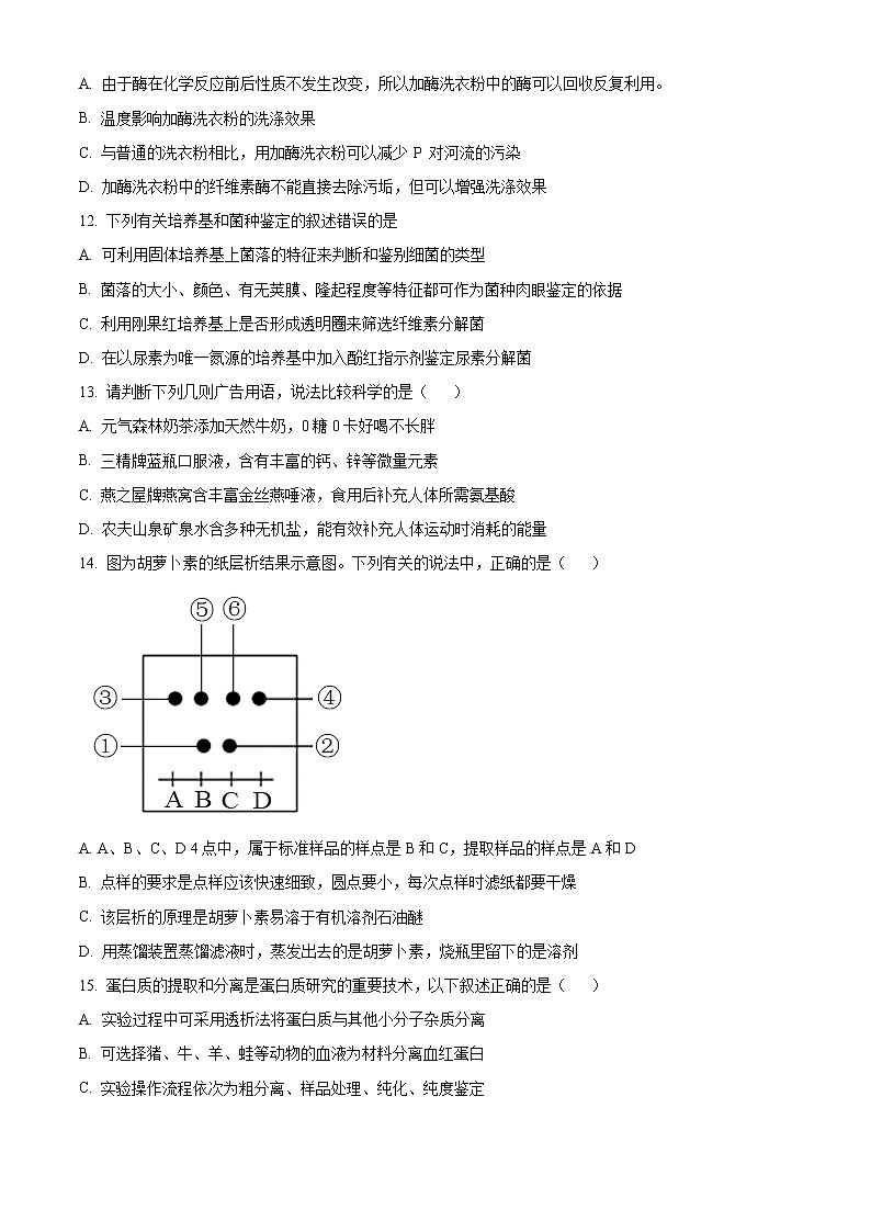 2022自贡富顺县城关中学高二下学期期中考试生物试题含解析03