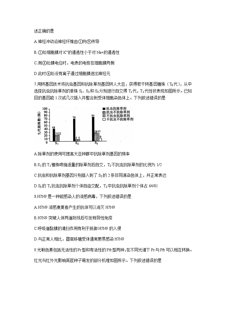 2023届山东省济宁市高三下学期高考模拟考试（一模）生物学试题含答案03