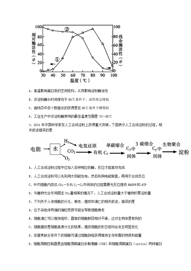 2022-2023学年江苏省南通市如皋市高三上学期期末考试生物试题word版含答案02