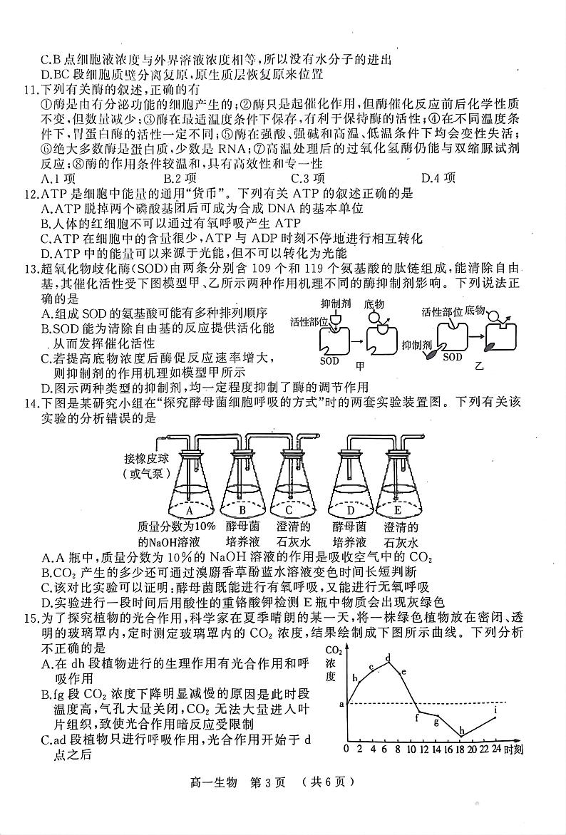 2022-2023学年河南省驻马店市高一上学期期末考试生物PDF版含答案第3页