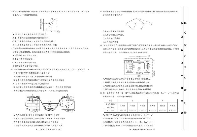 2022-2023学年广东省衡水金卷高二上学期期末联考试题生物PDF版含答案02