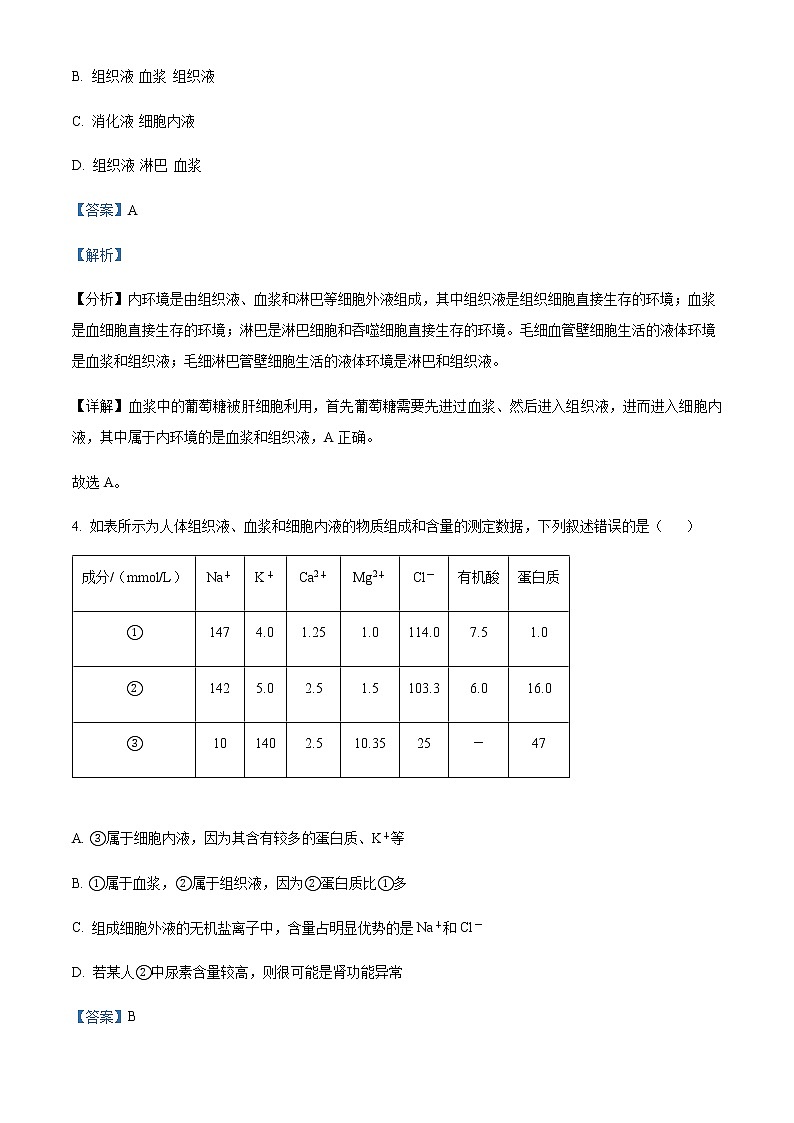 2022-2023学年内蒙古呼和浩特市第二中学高二上学期期中考试生物试题含解析第3页