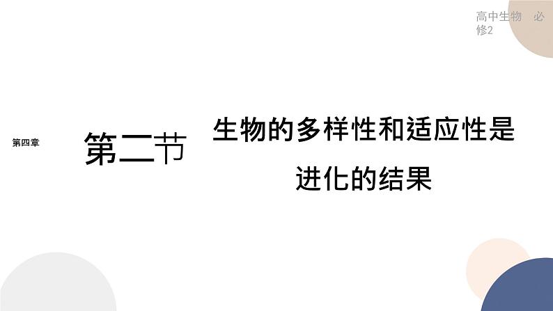 第四章 第二节 生物的多样性和适应性是进化的结果（课件PPT）第1页