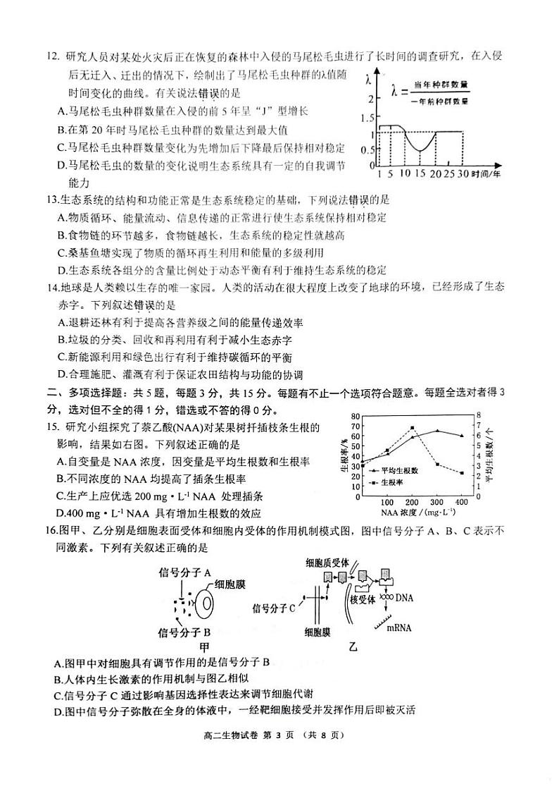 2022-2023学年江苏省徐州市高二上学期期末考试生物PDF版含答案03