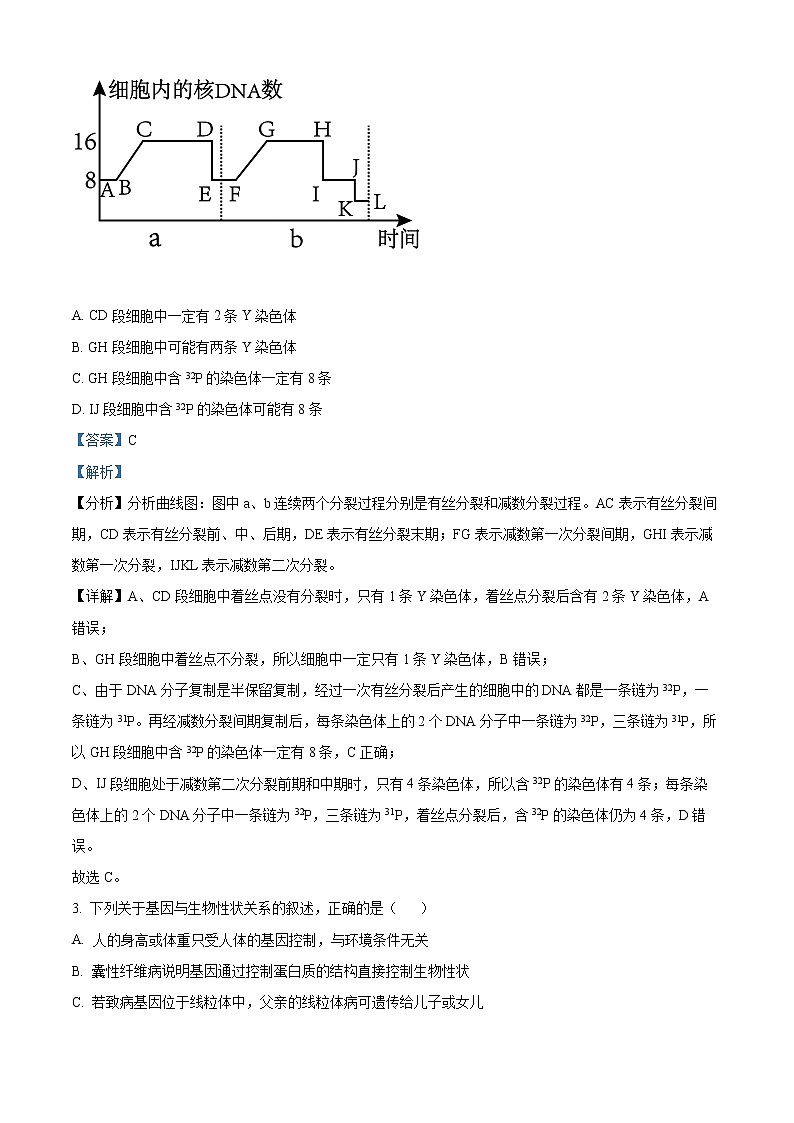 2022回族自治区银川一中高二下学期期中考试生物含解析02