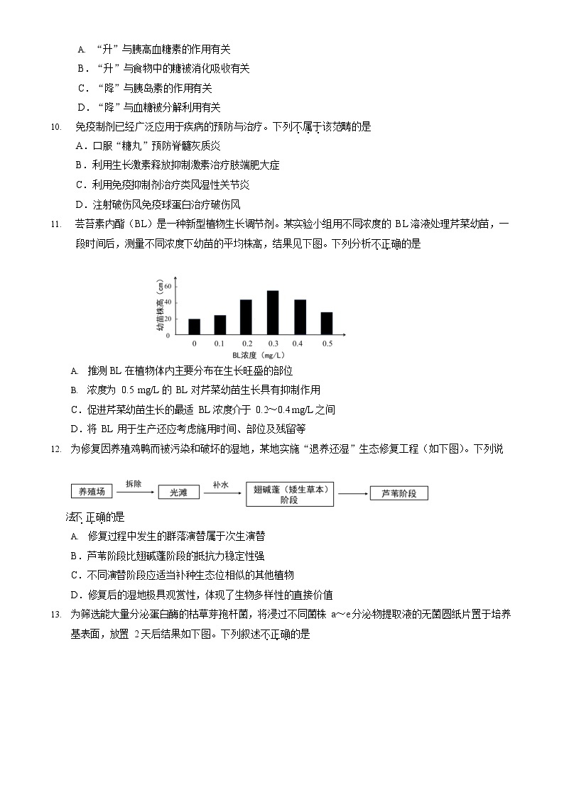 2023年北京石景山区高三一模生物试题及答案解析03