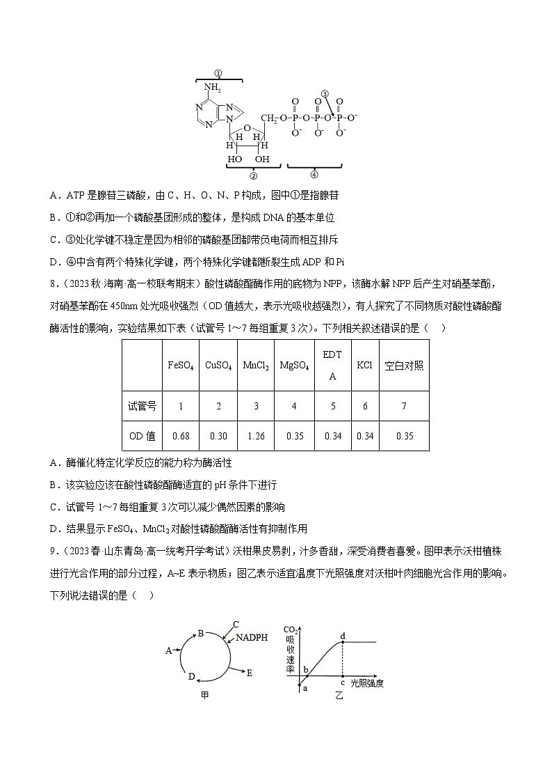 专题卷02 细胞代谢——【备考2023】高考生物小题集训（新高考专用）（原卷版+解析版）03