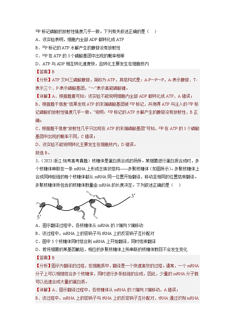 卷01——【备考2023】高考生物真题重组卷（全国卷）（含解析）02