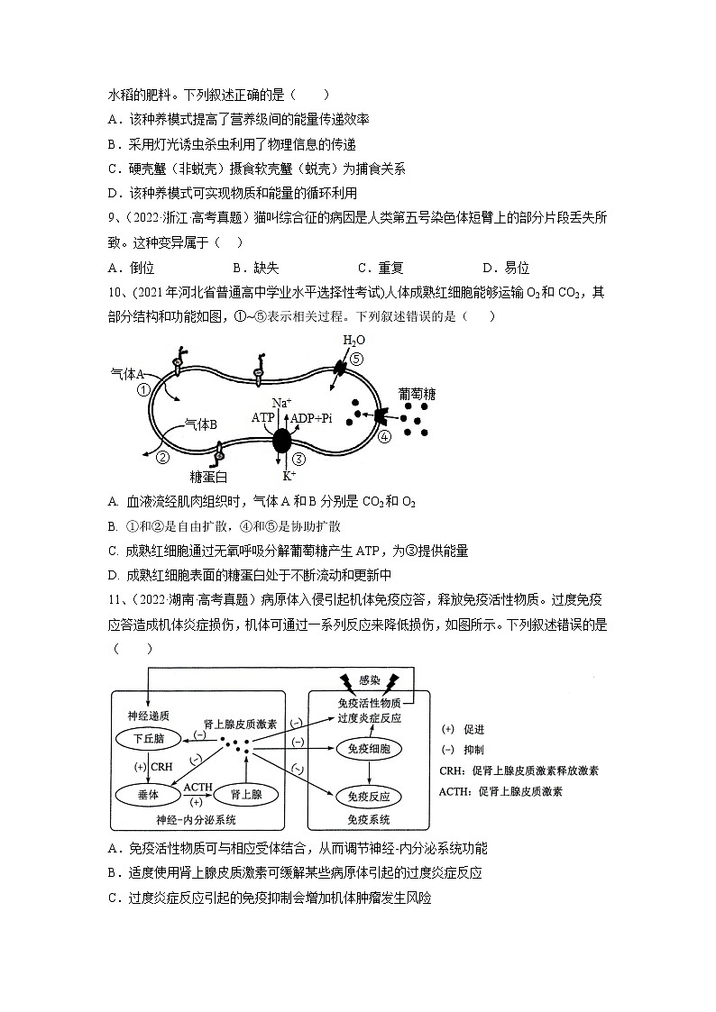 卷04——【备考2023】高考生物真题重组卷（湖南专用）（含解析）03