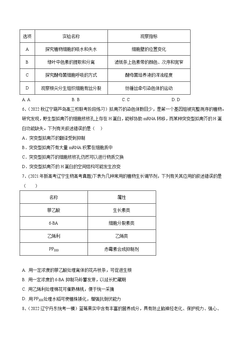 卷04——【备考2023】高考生物真题重组卷（辽宁卷）（含解析）02