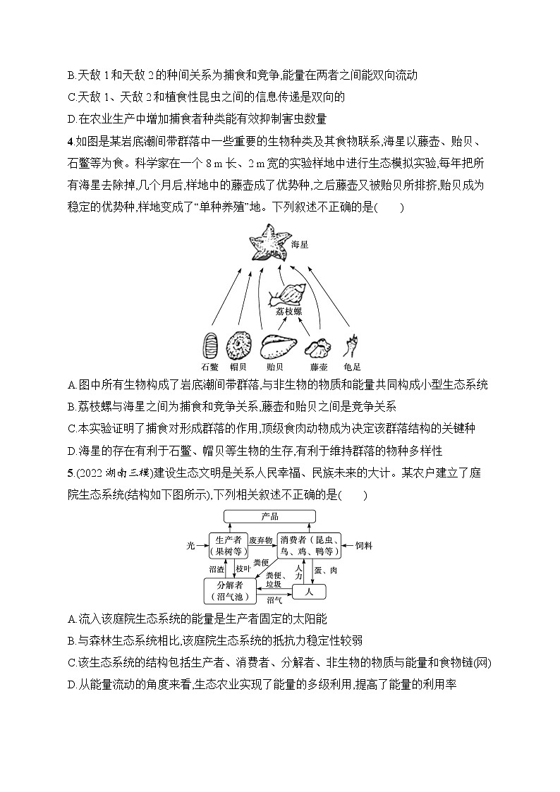 2023届高考二轮总复习试题 生物（适用于老高考新教材） 知识对点小题练 11.生物与环境 Word版含解析02