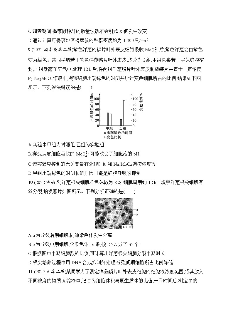 2023届高考二轮总复习试题 生物（适用于老高考新教材） 专题9　实验与探究 专题提升练9 Word版含解析第3页