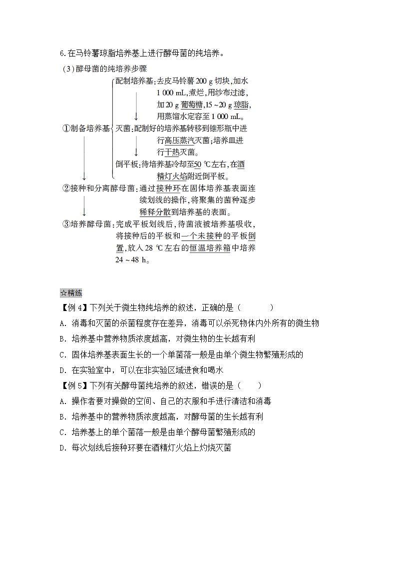 1.2.1 微生物的基本培养技术 高二下学期生物同步考点精讲精练（人教版2019选择性必修3）含解析卷第3页
