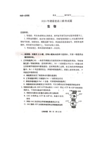 2023年湖南省高三联考（衡阳二模）生物试题及答案