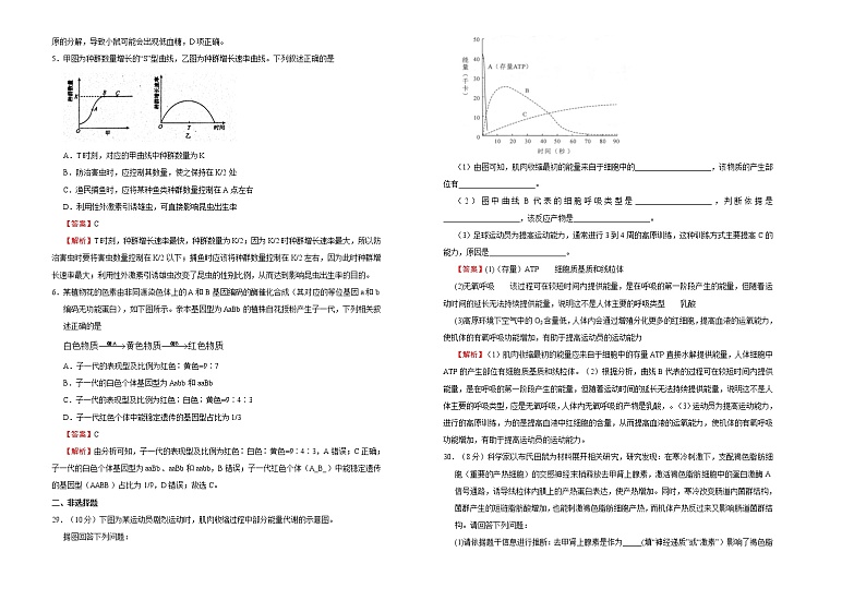 高中生物高考 2020-2021学年下学期高三3月月考卷 生物（B卷）教师版02