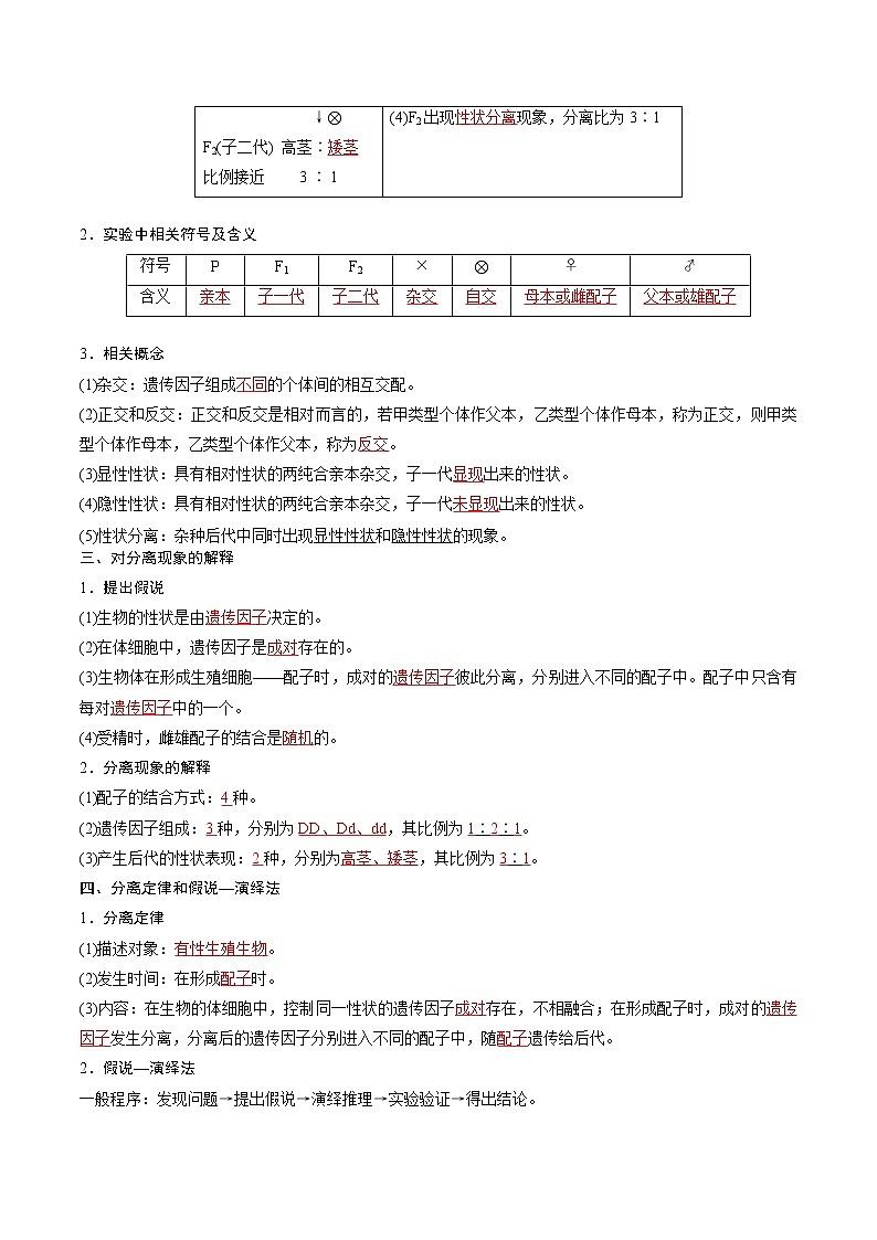 (寒假班)人教版高中生物必修二同步讲义第01讲 遗传因子的发现-（含详解）02