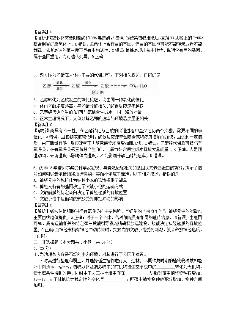 高中生物高考2014年普通高等学校招生全国统一考试理综生物试题（重庆卷，解析版）第2页