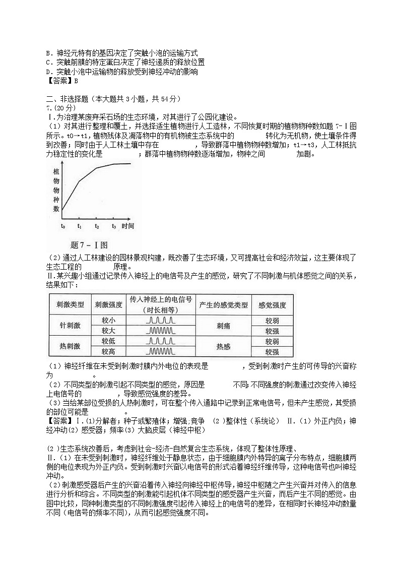 高中生物高考2014年普通高等学校招生全国统一考试理综试题（重庆卷，有答案）第2页