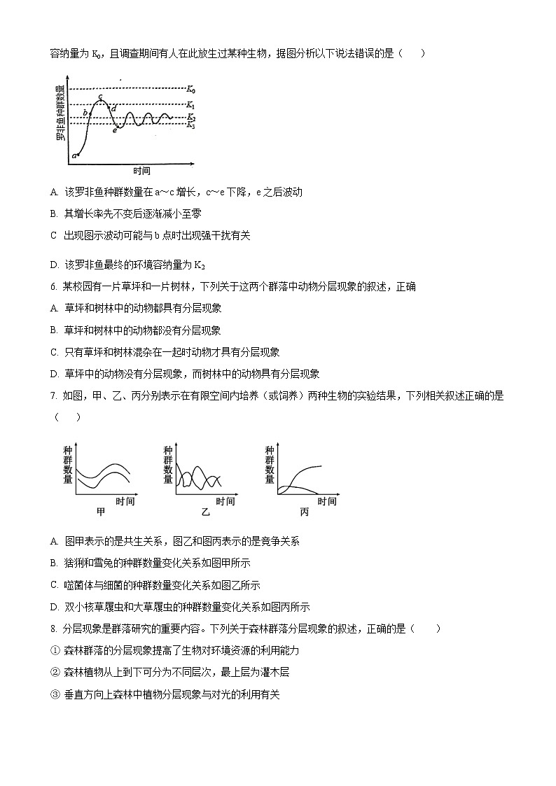 2023鞍山普通高中高二下学期第一次月考试题生物（B卷）含解析02
