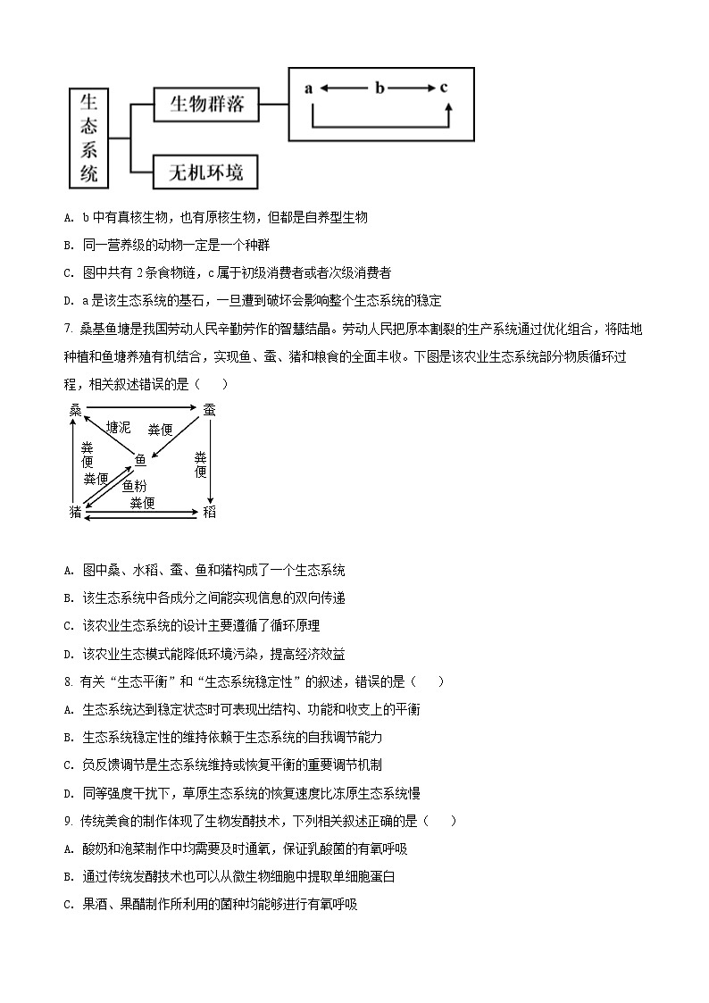 2022常州八校高二下学期期中调研生物试题含解析03