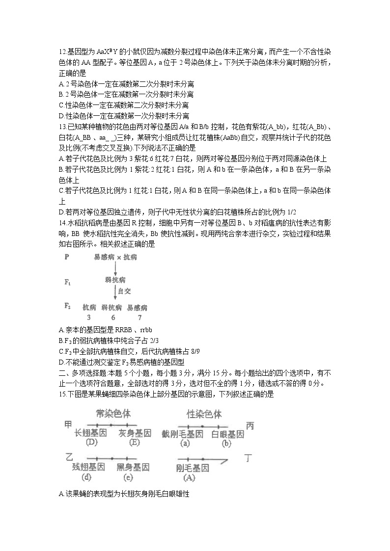 江苏省南通市海安高级中学2022-2023学年高一生物下学期第一次月考试题（Word版附答案）03