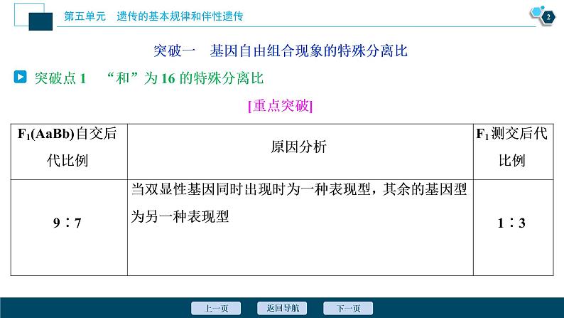 高中生物高考3　第五单元　加强提升课(4)　基因自由组合定律的拓展题型突破课件PPT第3页