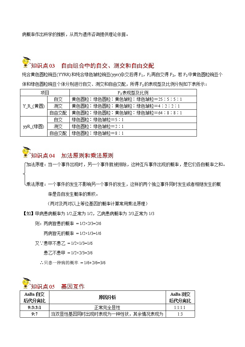 1.2 孟德尔的豌豆杂交实验（二）（第2课时）（学生版）-高一生物同步精品讲义（人教2019必修2）02
