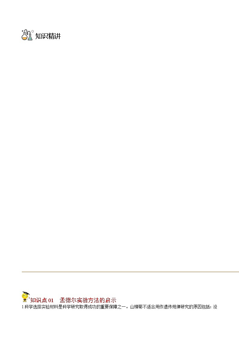 1.2 孟德尔的豌豆杂交实验（二）（第2课时）（教师版）-高一生物同步精品讲义（人教2019必修2）03