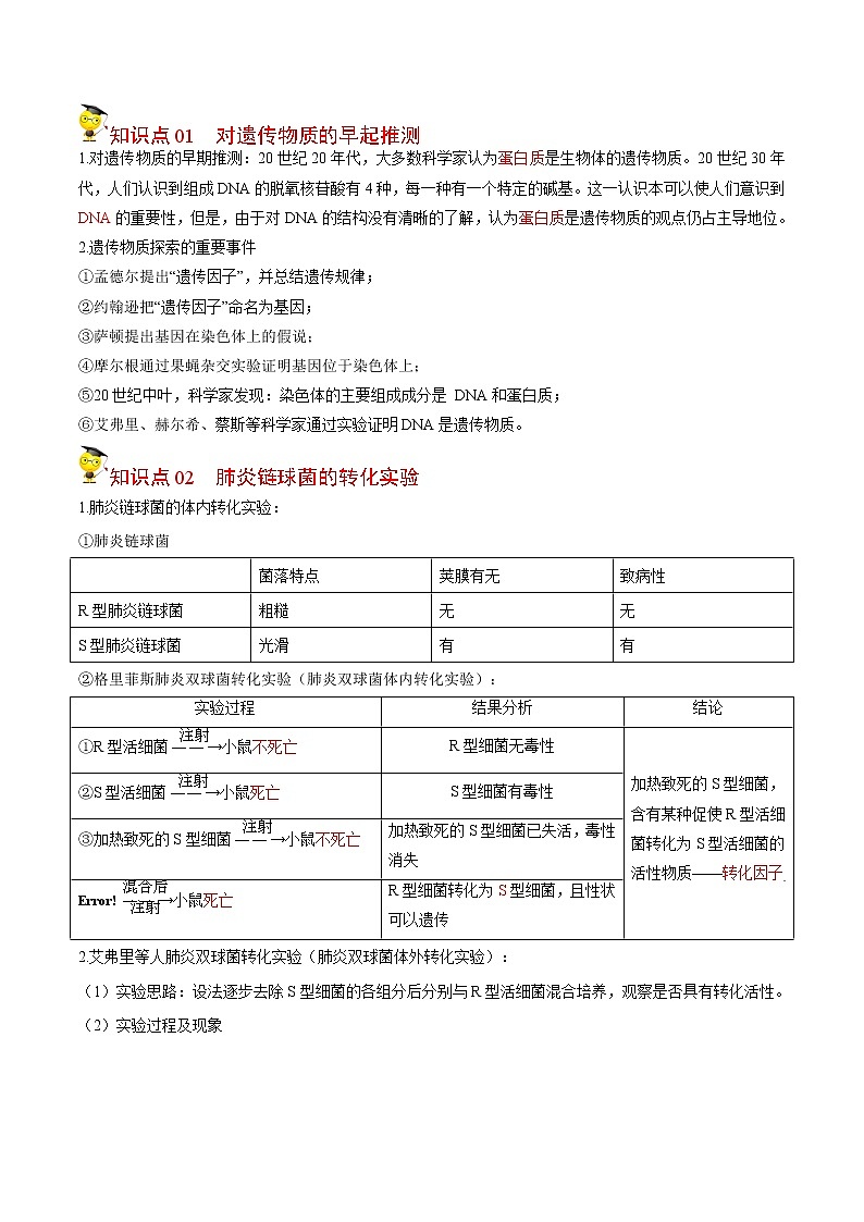 3.1 DNA是主要的遗传物质（第1课时）（学生版）-高一生物同步精品讲义（人教2019必修2）第3页