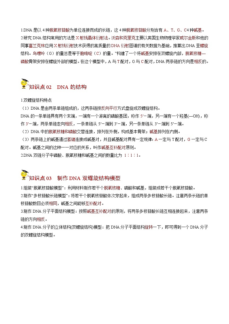 3.2 DNA的结构（学生版）-高一生物同步精品讲义（人教2019必修2）03