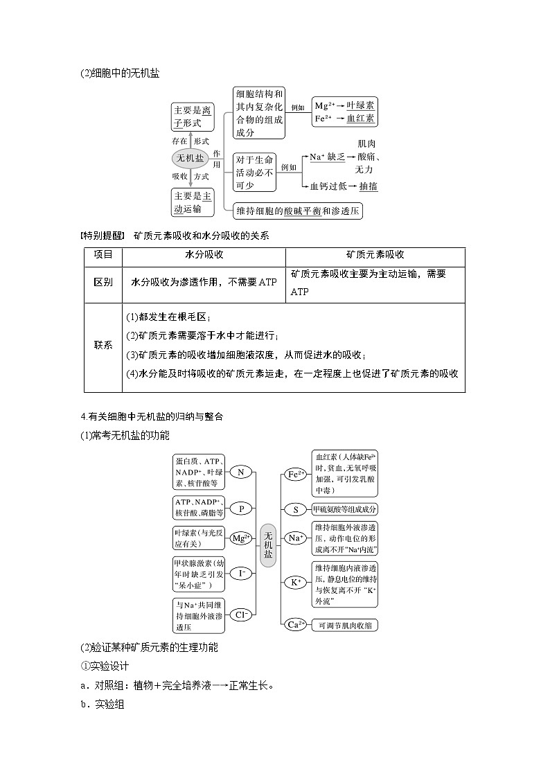 高中生物高考2023年高考生物一轮复习（新人教新高考） 第1单元 第2课时　细胞中的无机物、糖类和脂质第3页