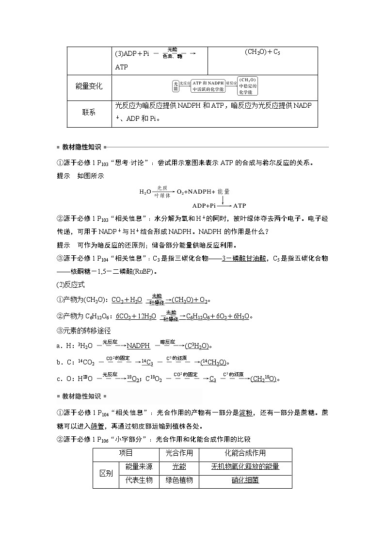 高中生物高考2023年高考生物一轮复习（新人教新高考） 第3单元 第6课时　光合作用的原理 试卷02