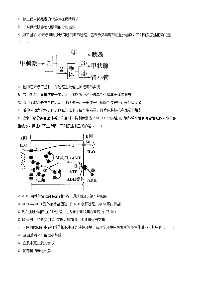 2022淮安高中校协作体高二下学期期中考试生物含解析02