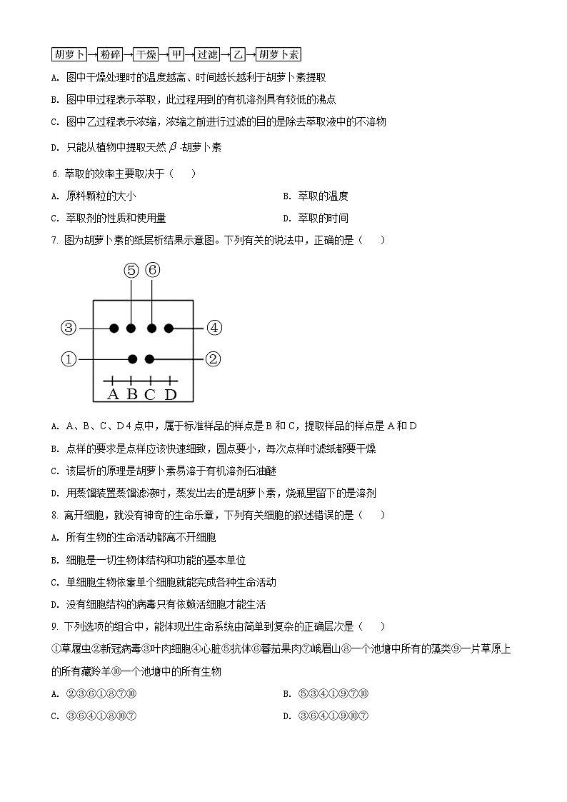 2022南充阆中中学校高二下学期期中学习试题生物含解析02