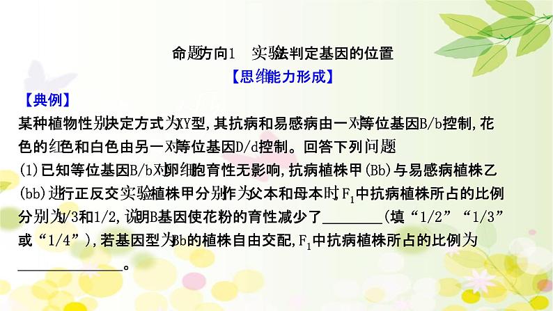 高中生物高考2022届新教材一轮复习人教版 核心素养微专题之科学思维（五）基因位置的判定 课件第2页