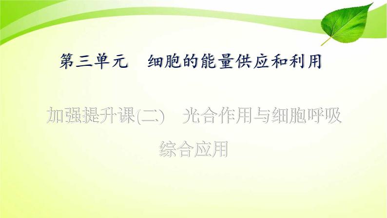 高中生物高考2022年二轮复习：加强提升课(二)　光合作用与细胞呼吸综合应用课件PPT01