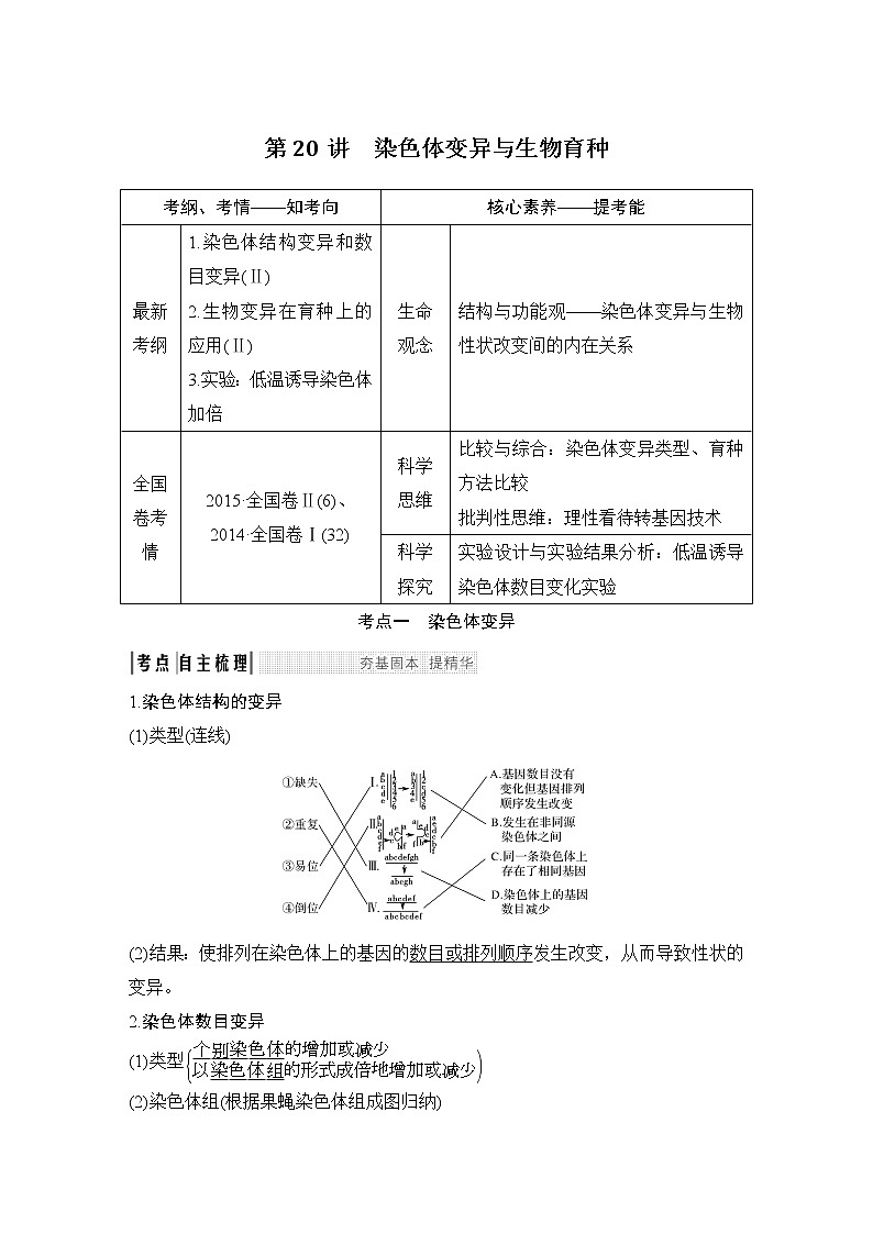 高中生物高考必修二 第七单元 第20讲第1页