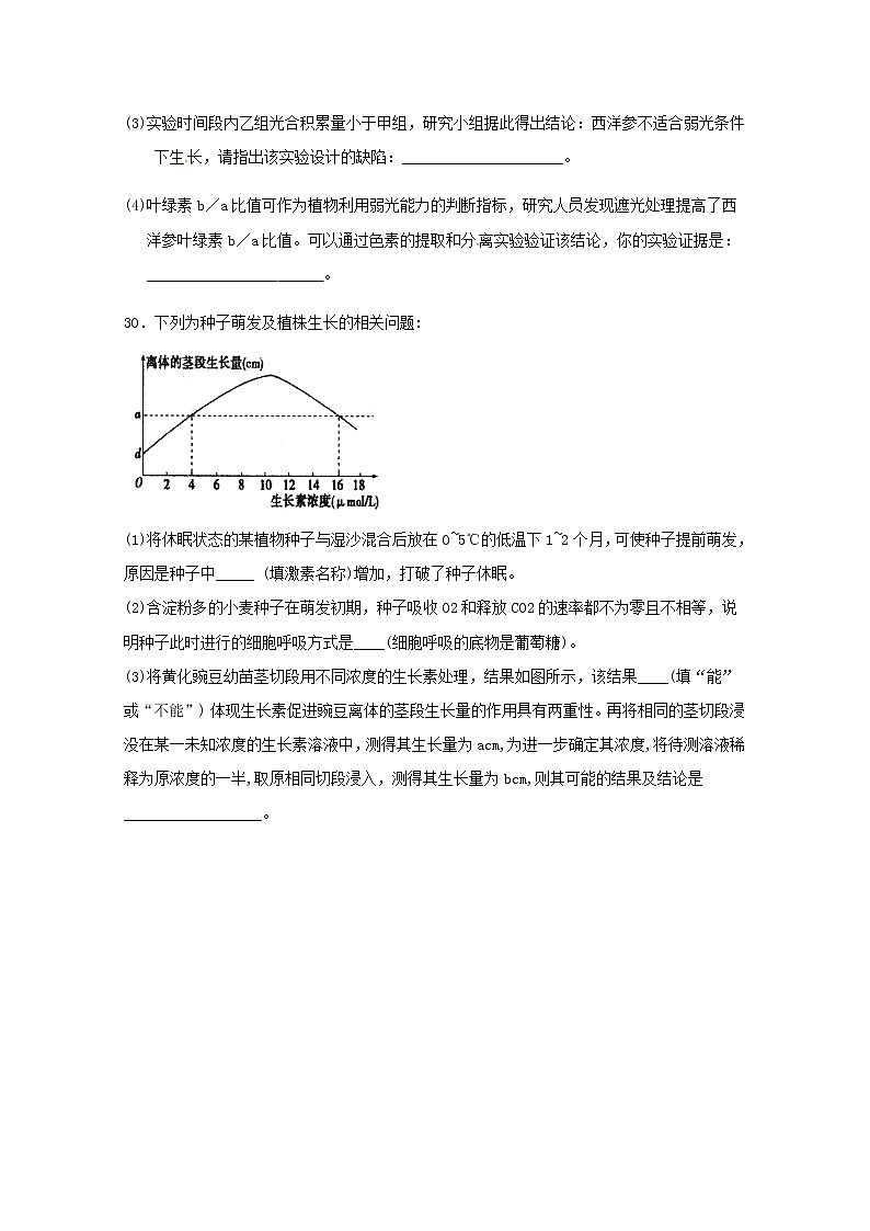 高中生物高考河北省涞水波峰中学2019届高考生物模拟试题（2）第3页