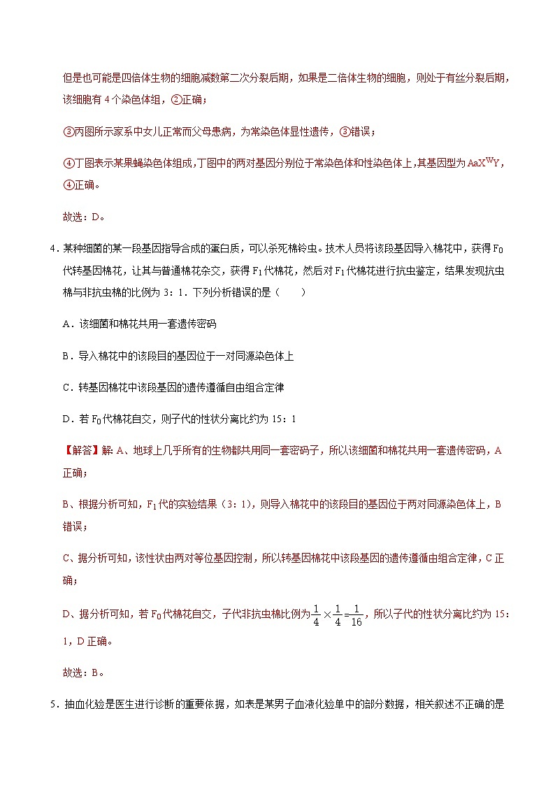 高中生物高考黄金卷06-【赢在高考•黄金20卷】备战2021高考生物全真模拟卷（新课标）（解析版）03