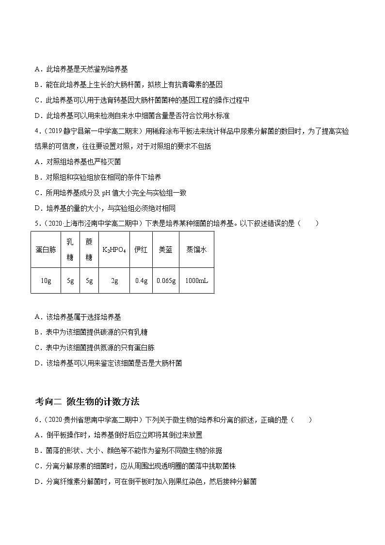 高中生物高考解密23 微生物的培养与利用（分层训练）（原卷版）第2页