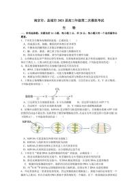 2021届江苏省南京市、盐城市高三下学期3月第二次模拟考试生物试题 PDF版