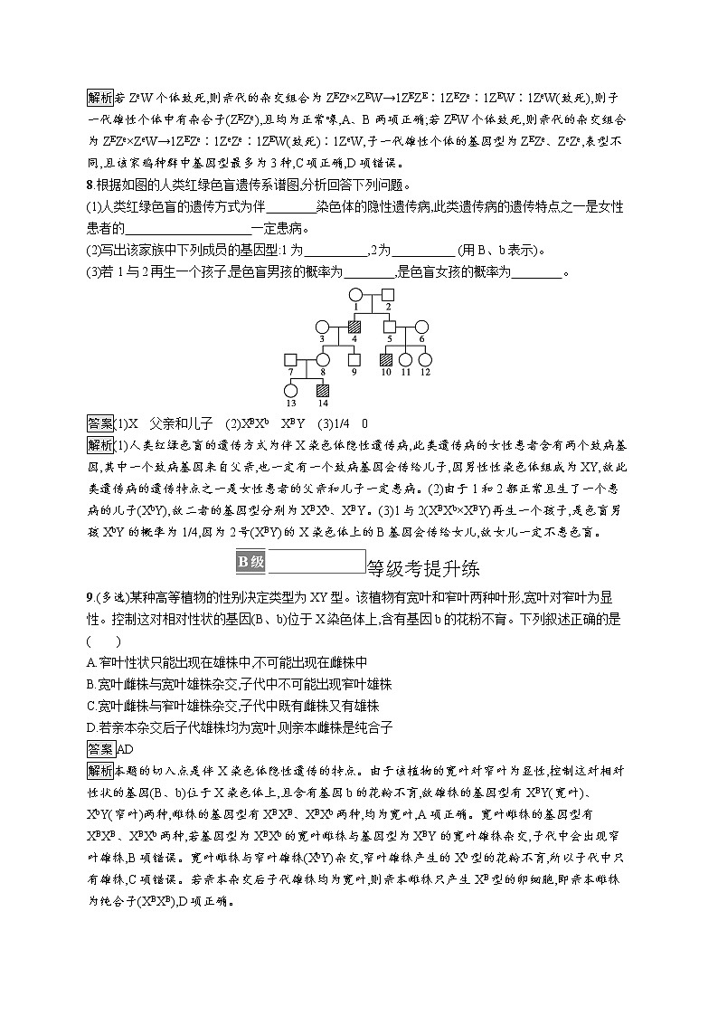 第3节　伴性遗传 试卷03