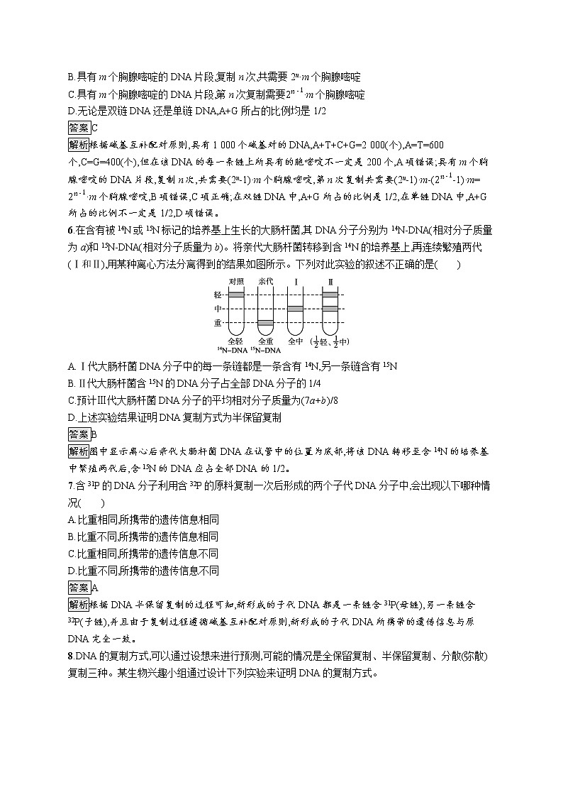 第3节　DNA的复制 试卷02