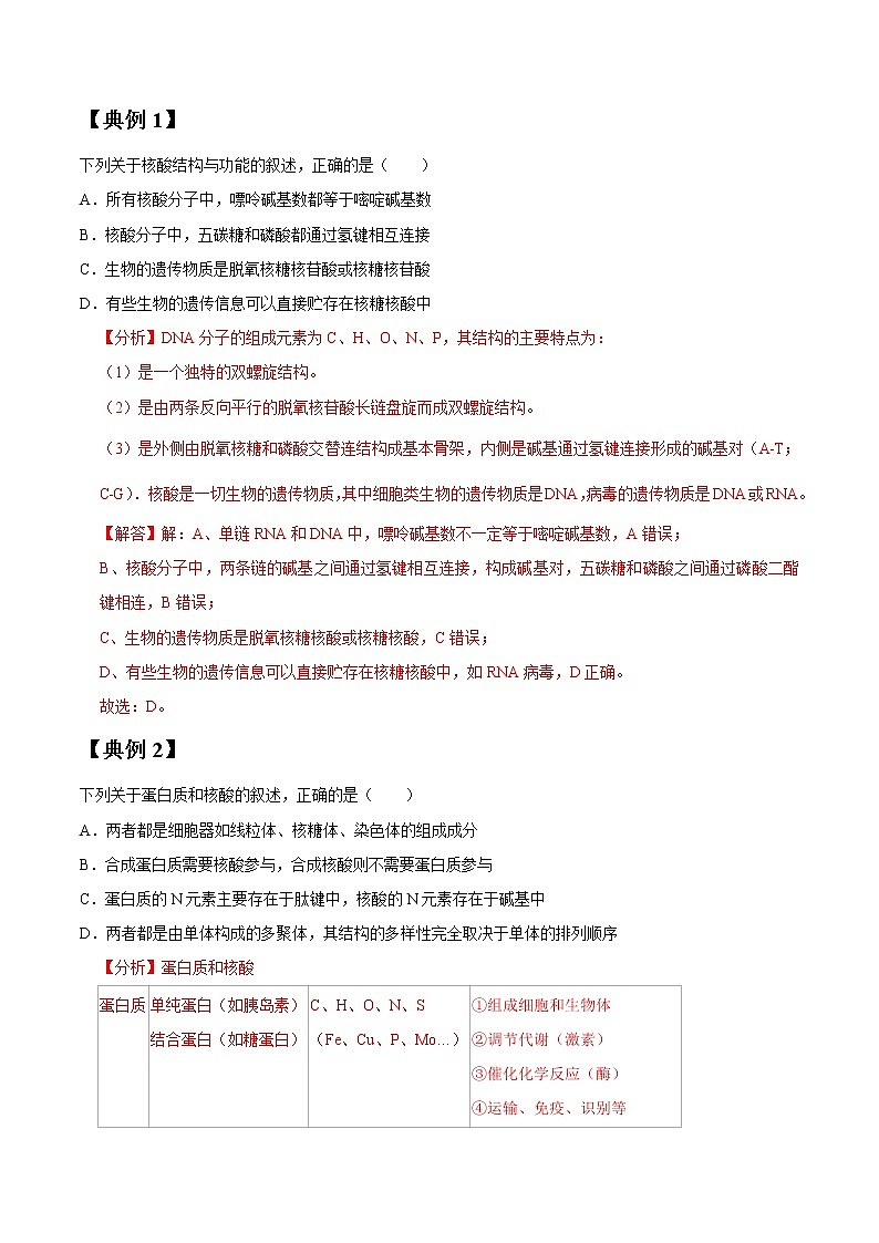 专题04 核酸、糖类和脂质（教师版）第2页