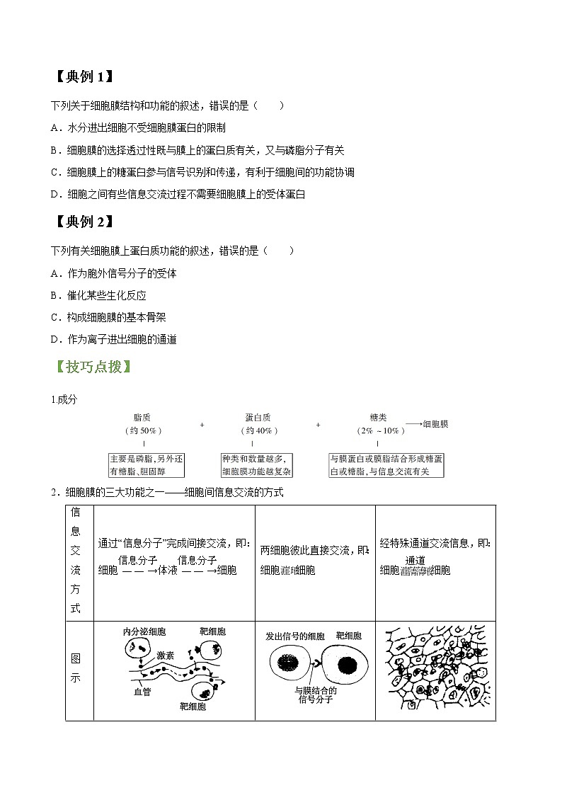 专题05 细胞膜和细胞核（学生版）第2页