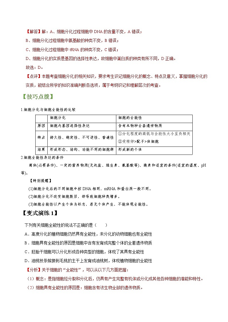 专题13 细胞的分化、衰老、凋亡和癌变（教师版）第3页