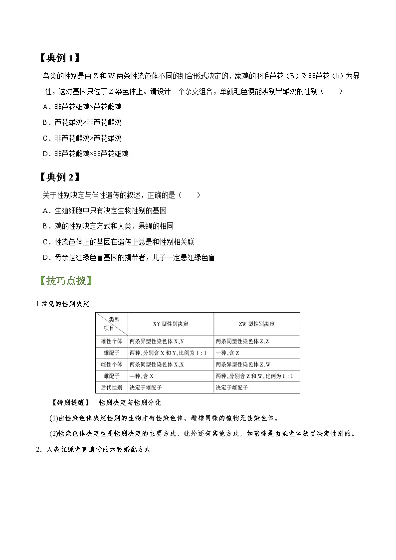 专题17 基因在染色体上和伴性遗传（学生版）第2页