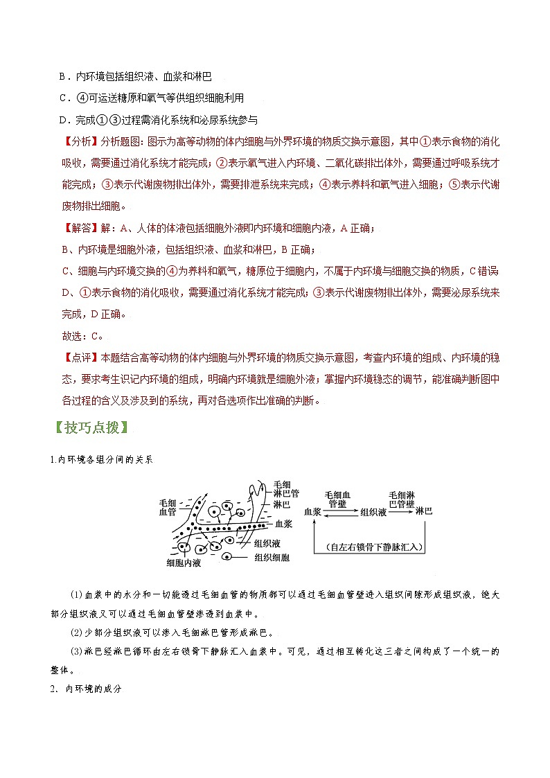 专题25 人体内环境与稳态（教师版）第3页