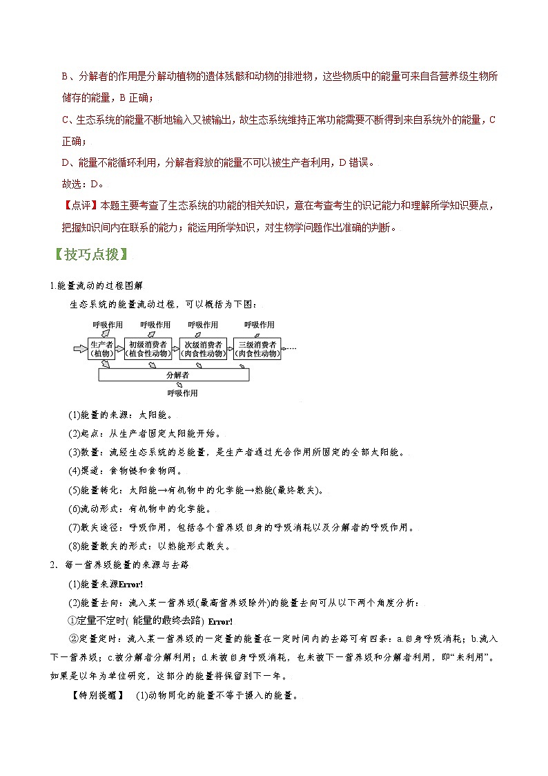 专题33 生态系统的能量流动和物质循环（教师版）第3页