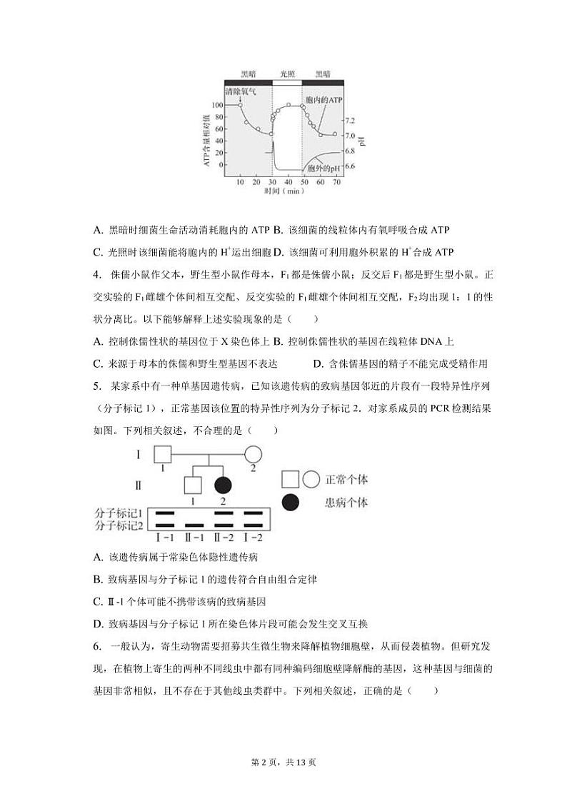2022-2023学年北京市海淀区高三上学期期末生物试卷PDF版含答案第2页